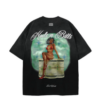Load image into Gallery viewer, HEELS N BILLS BLACK "AIRBRUSH" TEE