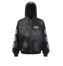 Load image into Gallery viewer, HEELS N BILLS "AIRBRUSH" ZIP HOODIE
